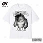 Vintage Harajuku Oversized Men's Cotton T-Shirt - Funny Meme 'Fart Wolf' Design