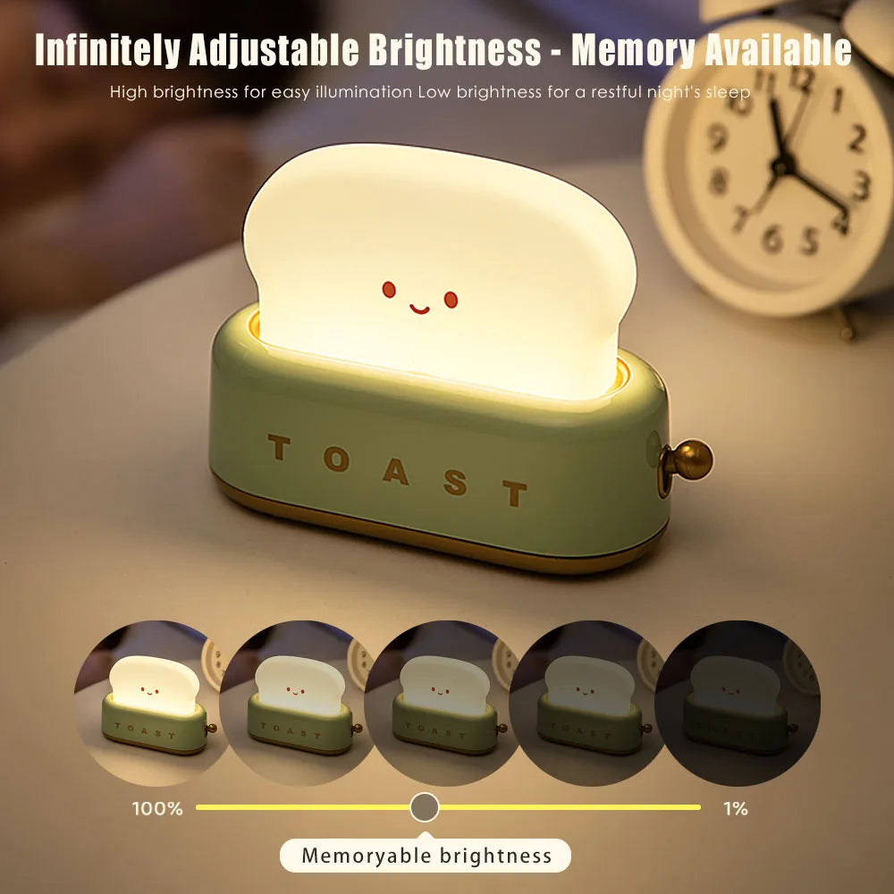 BANDIAN Kawaii Bread Toast LED Night Light