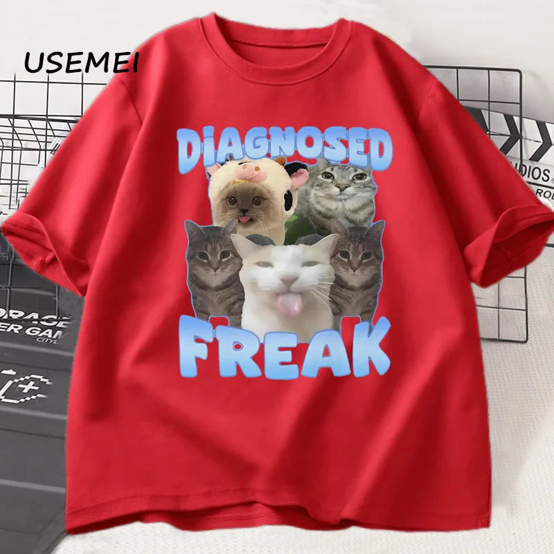 Diagnosed Freak Funny Cat Meme Unisex T-Shirt