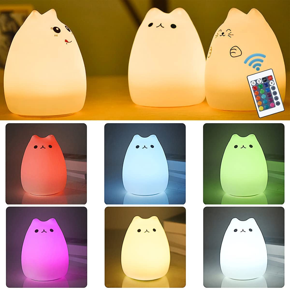 Rechargeable Silicone Cat Night Lights